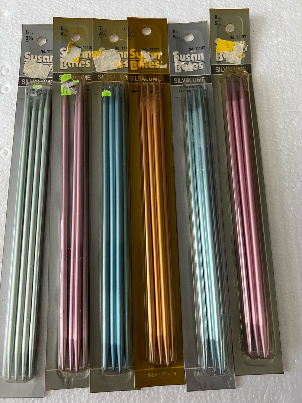 Lot Susan Bates Silvalume Double Point Knitting Needles Various Sizes